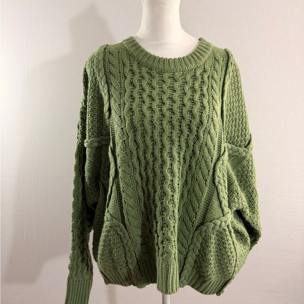 Altar'd State Sage Green Knit Sweater Size M